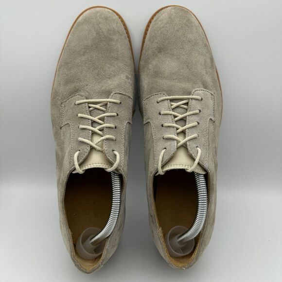 Cole‎ Haan Grand OS Mens 10 M Beige Suede Leather Oxford Plain Toe Casual FLAW - Picture 5 of 8